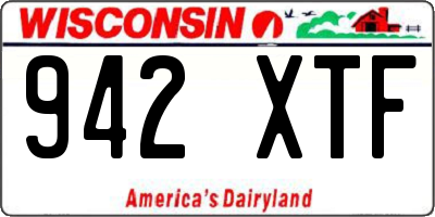 WI license plate 942XTF