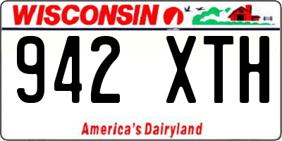 WI license plate 942XTH