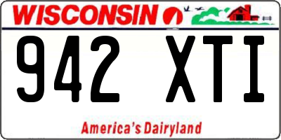 WI license plate 942XTI