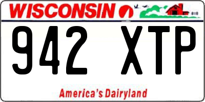 WI license plate 942XTP