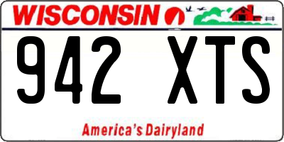WI license plate 942XTS