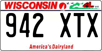 WI license plate 942XTX