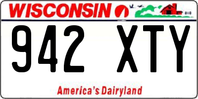 WI license plate 942XTY