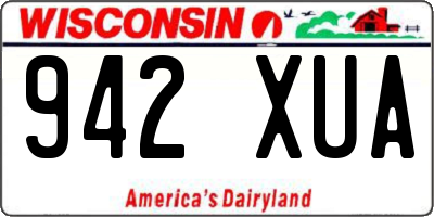 WI license plate 942XUA