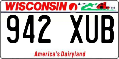 WI license plate 942XUB