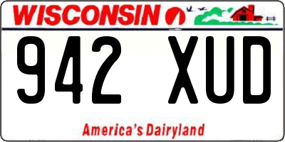 WI license plate 942XUD