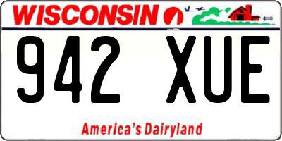 WI license plate 942XUE