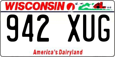 WI license plate 942XUG