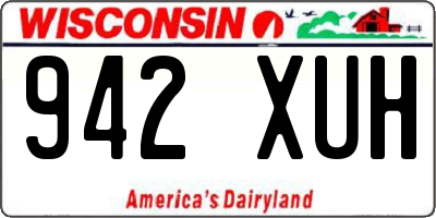 WI license plate 942XUH