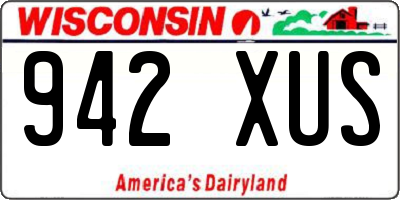 WI license plate 942XUS