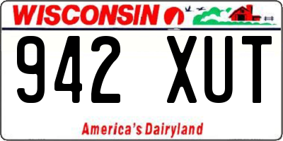 WI license plate 942XUT