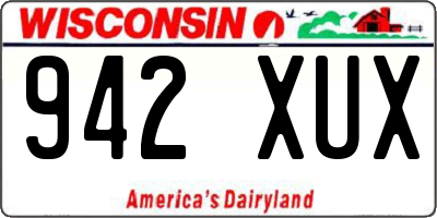WI license plate 942XUX