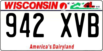 WI license plate 942XVB