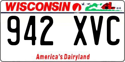 WI license plate 942XVC