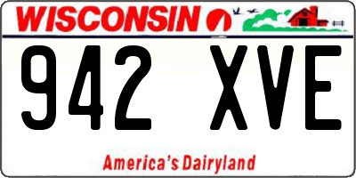 WI license plate 942XVE