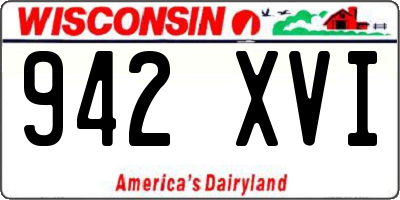 WI license plate 942XVI