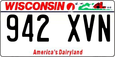 WI license plate 942XVN