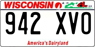 WI license plate 942XVO