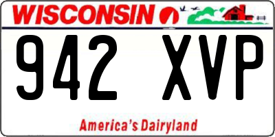 WI license plate 942XVP