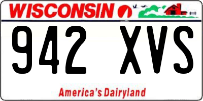 WI license plate 942XVS