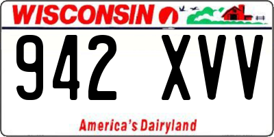 WI license plate 942XVV