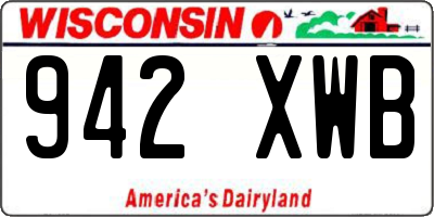 WI license plate 942XWB
