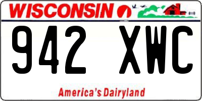 WI license plate 942XWC