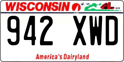 WI license plate 942XWD