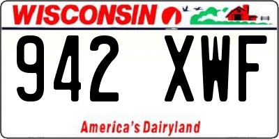 WI license plate 942XWF