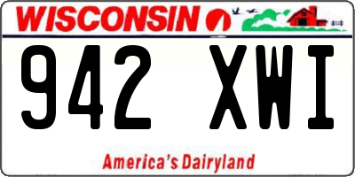 WI license plate 942XWI