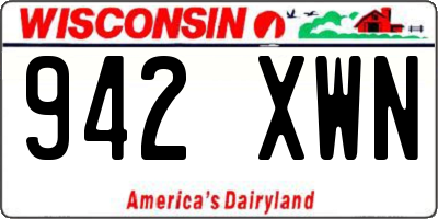 WI license plate 942XWN
