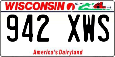 WI license plate 942XWS