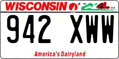 WI license plate 942XWW