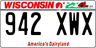 WI license plate 942XWX