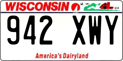 WI license plate 942XWY