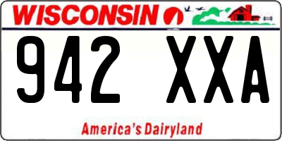 WI license plate 942XXA
