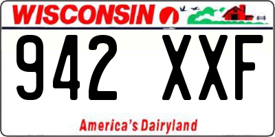 WI license plate 942XXF