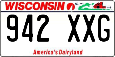 WI license plate 942XXG