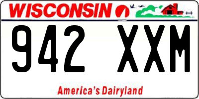 WI license plate 942XXM