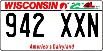 WI license plate 942XXN