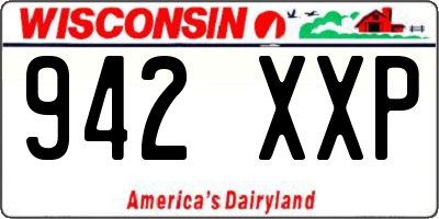 WI license plate 942XXP