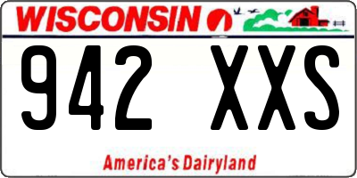WI license plate 942XXS