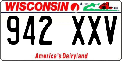 WI license plate 942XXV