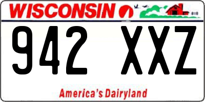 WI license plate 942XXZ