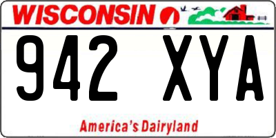 WI license plate 942XYA