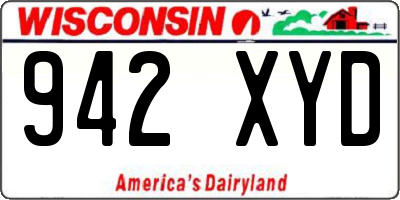 WI license plate 942XYD