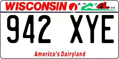 WI license plate 942XYE