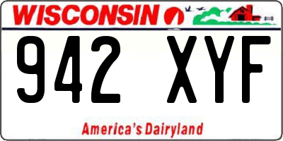 WI license plate 942XYF