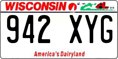 WI license plate 942XYG