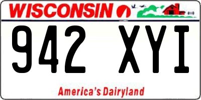 WI license plate 942XYI